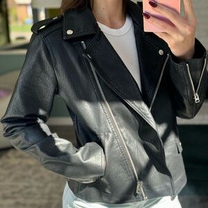 Topshop leather biker jacket. Size US 4.
